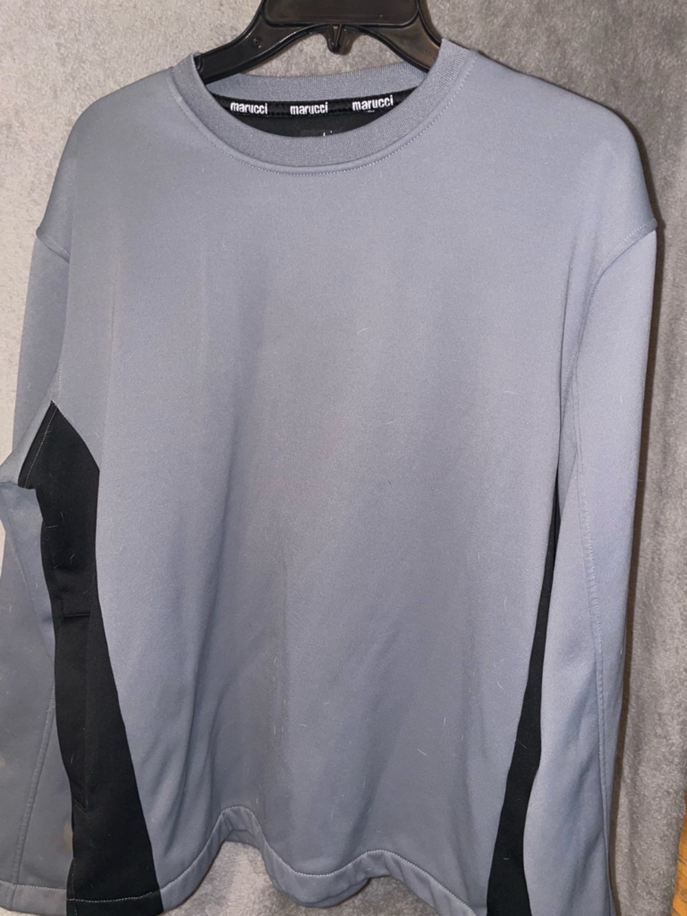 Marucci Men's Light Gray Crewneck Sweatshirt with Black Panels